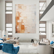 Load image into Gallery viewer, “Soft Color Block Textured Abstract” - Beige, Brown, White Abstract Art on Canvas DKH1331

