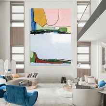 Load image into Gallery viewer, Color - Blocked Abstract Cityscape Painting - Ideal for Modern Living Room &amp; Urban Office LargeART2373
