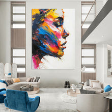 Load image into Gallery viewer, Expressionist Abstract Portrait, Vibrant Color - Splash Painting for Creative Studio &amp; Bold Living Room LargeART2243
