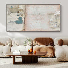 Load image into Gallery viewer, Hand - painted Large - sized Pastel - Toned Abstract Collage Acrylic Art for Feminine Bedrooms LargeART0109
