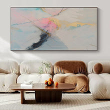 Load image into Gallery viewer, Pastel Abstract with Gold Accents Canvas Painting, Perfect for Chic Bedroom &amp; Sophisticated Dining Room LargeART1179

