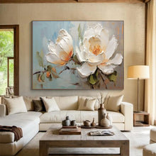 Load image into Gallery viewer, White Peony Blooms Large - scale acrylic painting DLZ174

