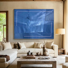 Load image into Gallery viewer, Large - Scale Blue - Purple Geometric Abstract Art for Modern Living Room &amp; Creative Studio LargeART0458
