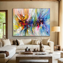 Load image into Gallery viewer, Hand - painted Oversized Colorful Swirling Flowers Acrylic Art for Vibrant Bedrooms LargeART1776
