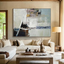 Load image into Gallery viewer, Large - Scale Soft - Toned Abstract Cityscape Acrylic for Minimalist Apartment &amp; Art - Lover’s Café LargeART0352
