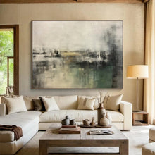 Load image into Gallery viewer, Gray and Green Abstract Painting for Calm Living Room &amp; Art - Themed Spa DKH319
