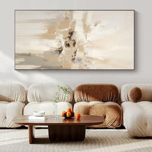 Load image into Gallery viewer, Beige &amp; White Textured Abstract Painting, Ideal for Minimalist Living Room &amp; Serene Bedroom LargeART1344
