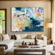 Load image into Gallery viewer, Colorful Mixed - Media Abstract Art for Eclectic Lounge &amp; Creative Coworking DKH076
