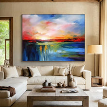 Load image into Gallery viewer, Colorful Sky &amp; Waterfall Abstract Art for Creating an Artistic Atmosphere in Hallways LargeART1597
