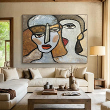 Load image into Gallery viewer, Cubist Abstract Figure Painting on Canvas - “Faces of Creativity” DKH719
