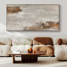 Load image into Gallery viewer, Hand - painted Oversized Gray - Brown Textured Abstract Acrylic Art for Rustic Living Rooms LargeART0105
