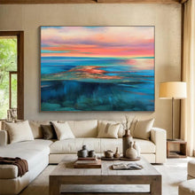 Load image into Gallery viewer, Vibrant Coastal Sunset Hues Abstract acrylic painting DLZ024
