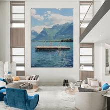 Load image into Gallery viewer, Blue &amp; Green Scenic Abstract Art, Perfect for Nature - Lover’s Living Room &amp; Vacation Home LargeART2119
