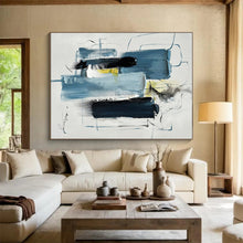 Load image into Gallery viewer, Large - Format Blue - Toned Abstract Art for Coastal Bedroom &amp; Calm Study LargeART0516
