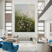 Load image into Gallery viewer, Green &amp; White Floral Abstract Art, Perfect for Country - Style Kitchen &amp; Sunroom LargeART2108
