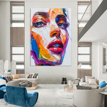 Load image into Gallery viewer, Colorful Portrait Abstract Painting, Perfect for Modern Living Room &amp; Art Gallery Feature Wall LargeART1870
