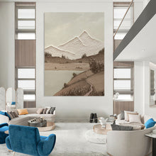 Load image into Gallery viewer, Sepia - Toned Mountain Vista – Textured Oil Landscape DTP268
