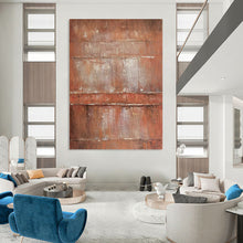Load image into Gallery viewer, Rustic Brown Abstract Painting, Ideal for Industrial Living Room &amp; Vintage Café LargeART2303

