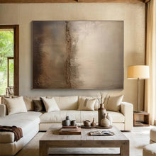 Load image into Gallery viewer, Textured Neutral Divide Acrylic Art - Suited for Industrial - chic Restaurant &amp; Rustic Home Library LargeART0573
