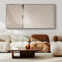 Load image into Gallery viewer, White - Gray Divided Abstract Painting, Ideal for Zen - Inspired Bathroom &amp; Understated Living Room LargeART1370
