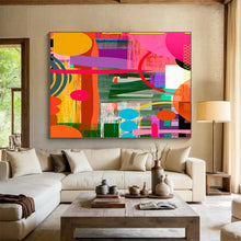 Load image into Gallery viewer, Bold Color Block Abstract Art for Modern Living Room &amp; Trendy Office DKH082
