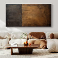 Load image into Gallery viewer, Brown - Black Divided Abstract Painting, Ideal for Sophisticated Home Office &amp; Timeless Living Room LargeART1363
