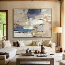 Load image into Gallery viewer, Large - Scale Neutral Tones Abstract Acrylic for Calming Reading Nook &amp; Minimalist Dining Room LargeART0322
