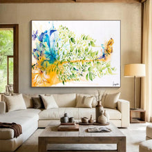 Load image into Gallery viewer, Vibrant Floral &amp; Butterfly Abstract Painting on Canvas DKH537
