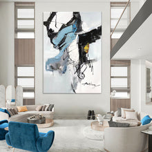 Load image into Gallery viewer, Blue &amp; Gray Abstract Form Painting, Perfect for Contemporary Hallway &amp; Chic Office LargeART2086
