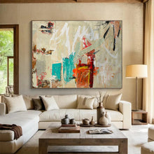 Load image into Gallery viewer, “Neutral and Colorful Abstract Fusion” - Minimalist - Inspired Abstract Acrylic, Ideal for Modern Bedroom and Study DLZ238
