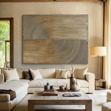 Load image into Gallery viewer, Golden Curved Lines Art for Luxury Hotel Lobby &amp; Modern Art - Lover’s Bedroom LargeART0885
