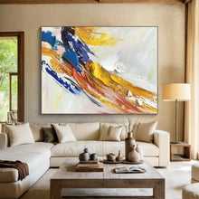 Load image into Gallery viewer, Colorful Thick Paint Strokes on White Acrylic Art - Suited for Bohemian - chic Living Room &amp; Creative Studio LargeART0605
