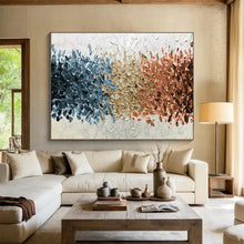 Load image into Gallery viewer, Textured Tri - Color Abstract Painting on Canvas - “Color Blocks” DKH691
