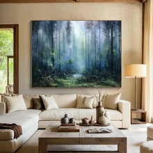 Load image into Gallery viewer, Forest Mist “Enchanted Woods” Painting on Canvas, Ethereal Landscape Art DKH869
