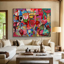 Load image into Gallery viewer, “Pink - Dominant Abstract Carnival” - Vibrant Abstract Acrylic, Suits Party Room and Art Gallery DLZ239
