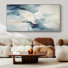 Load image into Gallery viewer, Cool Blue Geometric Abstract, Ideal for Minimalist Studio &amp; Modern Café LargeART1337
