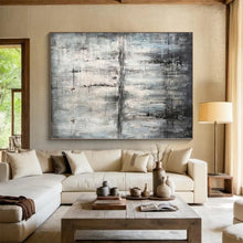 Load image into Gallery viewer, Massive Gray - Blue Abstract Texture Acrylic for Serene Bedroom LargeART0296
