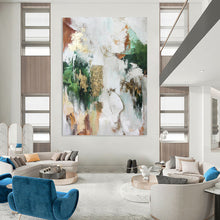 Load image into Gallery viewer, “Multicolor Abstract with Gold” Abstract Painting on Canvas, Eclectic Home Art DKH1011
