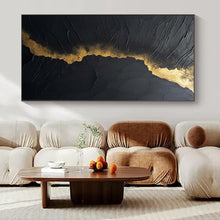 Load image into Gallery viewer, Grand Hand - painted Black &amp; Gold Textured Acrylic Art for Luxe Hallways LargeART0167
