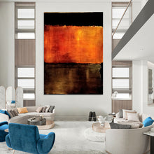Load image into Gallery viewer, “Textured Orange and Brown Abstract” - Mixed - Media Abstract Art on Canvas DKH1612
