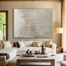 Load image into Gallery viewer, White Textured Abstraction Art for Minimalist Home &amp; Art Gallery LargeART0856
