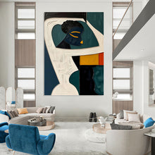 Load image into Gallery viewer, “Cubist Lady with Geometric Frames” - Abstract Portrait Art on Canvas DKH1471
