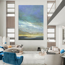 Load image into Gallery viewer, “Dreamy Sky Horizons” Abstract Cloudscape Painting on Canvas, Soothing Wall Art DKH954
