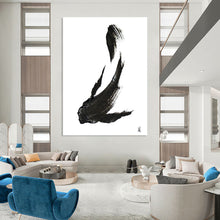 Load image into Gallery viewer, Ink Fish Silhouette – Black Ink Wash Fish Form DTP181
