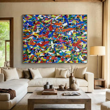 Load image into Gallery viewer, Rainbow Splatter Celebration Art for Kids’ Playroom &amp; Vibrant Art Café LargeART0899
