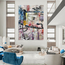 Load image into Gallery viewer, “Colorful Urban Abstract Collage” - Multicolor Abstract Art on Canvas DKH1294
