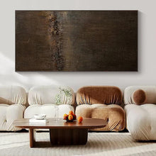 Load image into Gallery viewer, Hand - painted Large - sized Dark Brown Textured Abstract Acrylic Art for Sophisticated Studies LargeART0119
