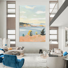 Load image into Gallery viewer, “Colorful Coastal View” - Vibrant Seaside Landscape on Canvas DKH1460
