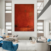 Load image into Gallery viewer, “Warm Red Monochrome” - Deep Red, Rust Abstract Art on Canvas DKH1117
