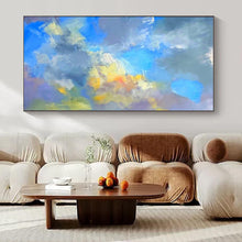 Load image into Gallery viewer, Dreamy Blue - Gray Abstract Painting, Ideal for Minimalist Bedroom &amp; Calming Yoga Studio LargeART1387
